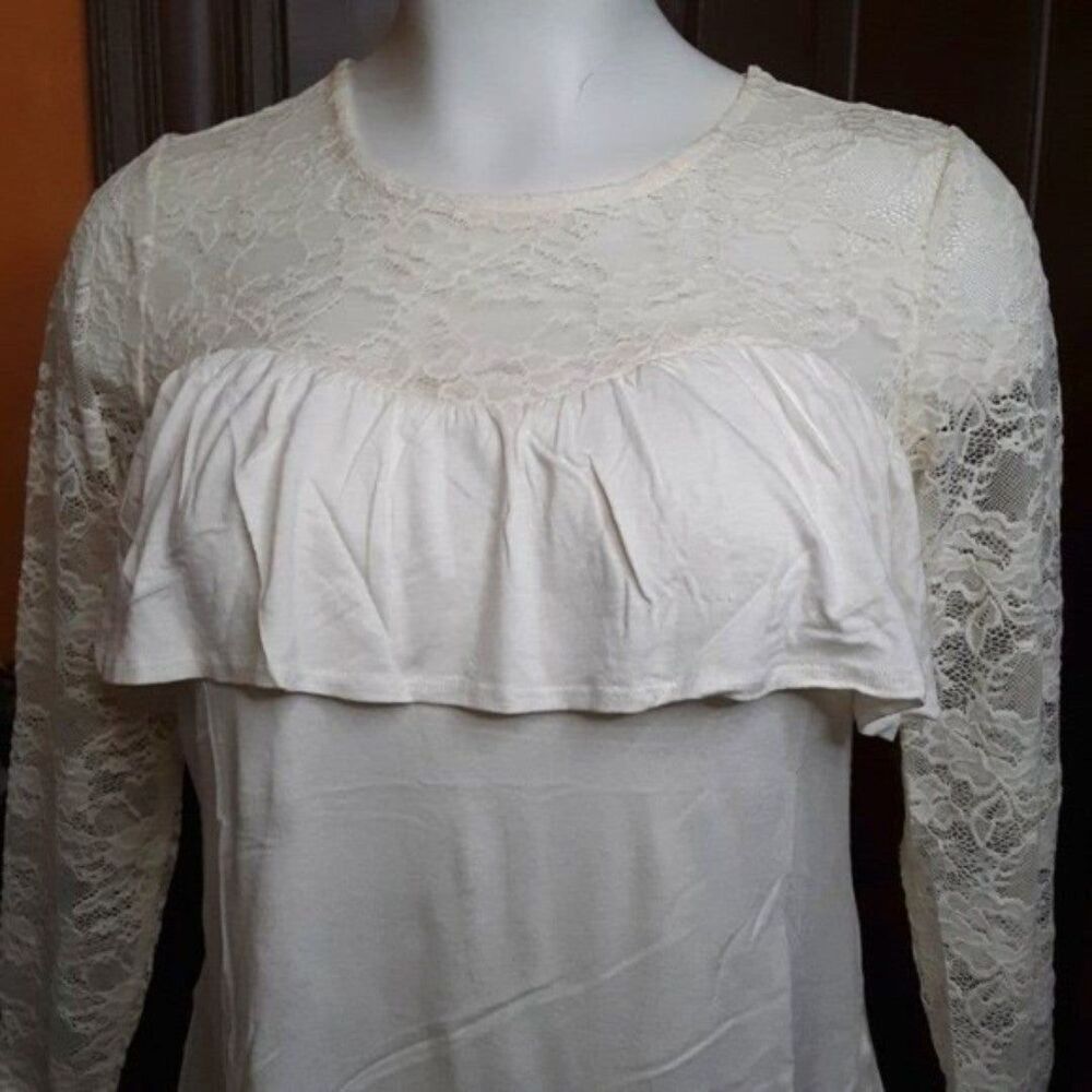 No Comment Women's Plus Lace Long Sleeve Blouse Top size 2X